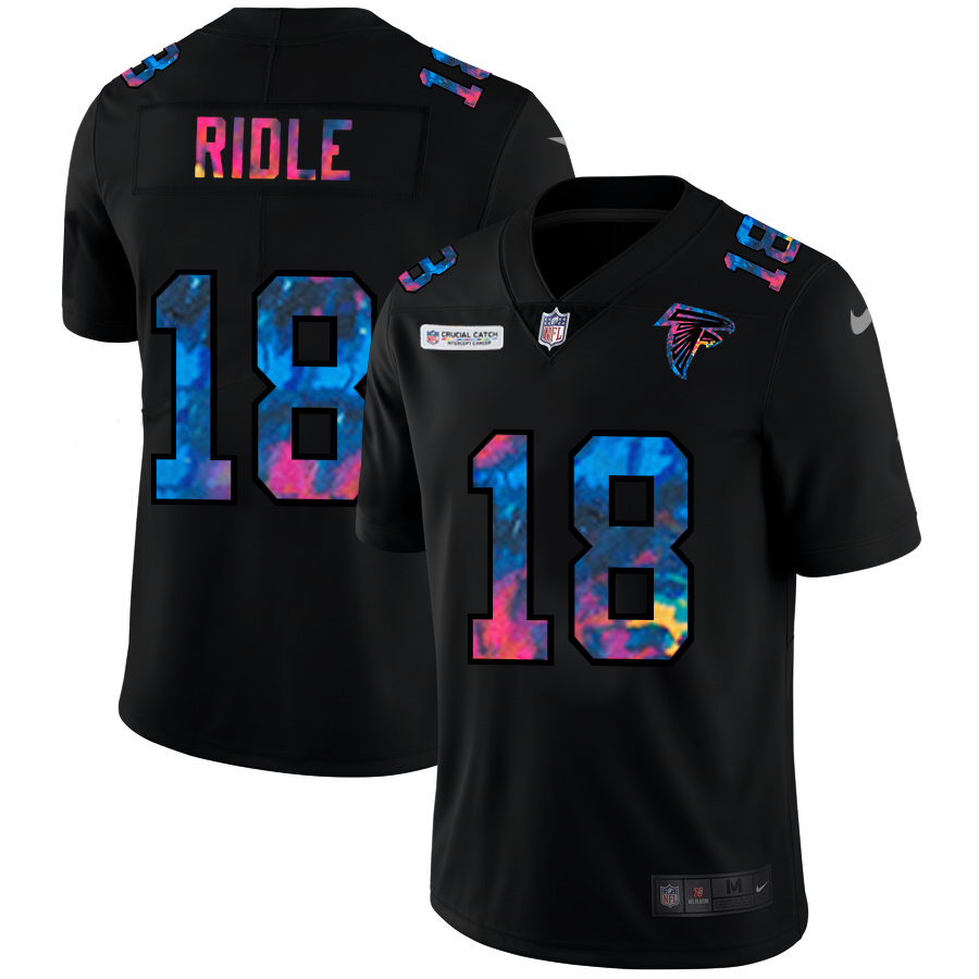 NFL Atlanta Falcons #18 Calvin Ridley Men Nike MultiColor Black 2020  Crucial Catch Vapor Untouchable Limited Jersey->baltimore ravens->NFL Jersey